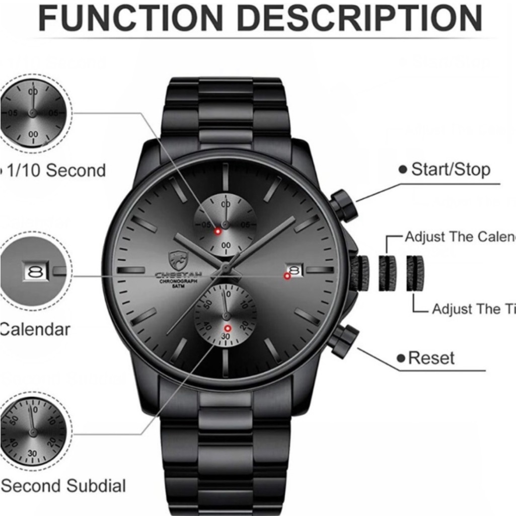Fashion Business Mens Watches With Stainless Steel Waterproof